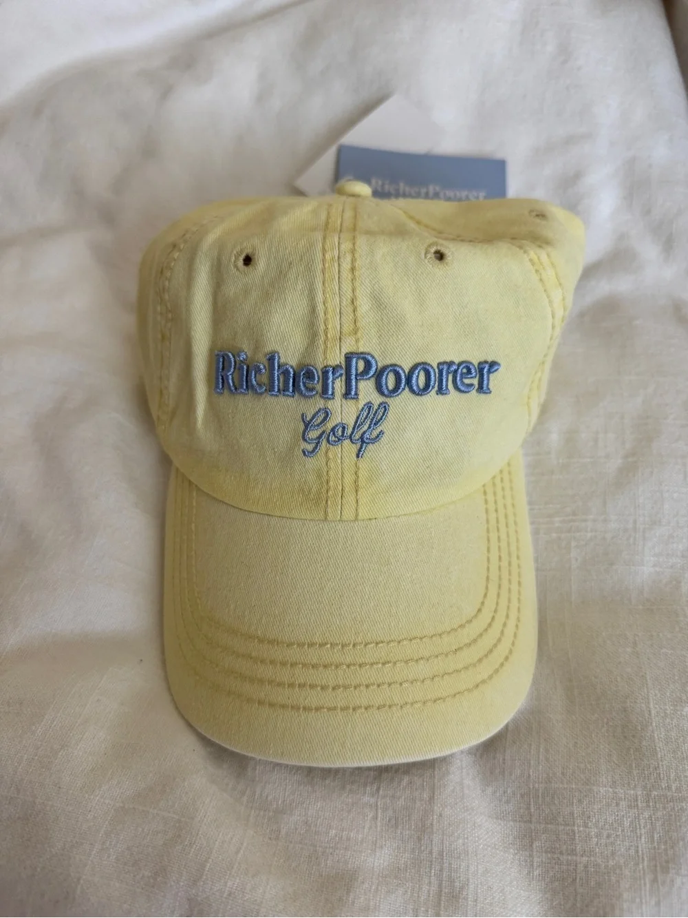 Richer Poorer Golf Hat in washed yellow OSFA NWT